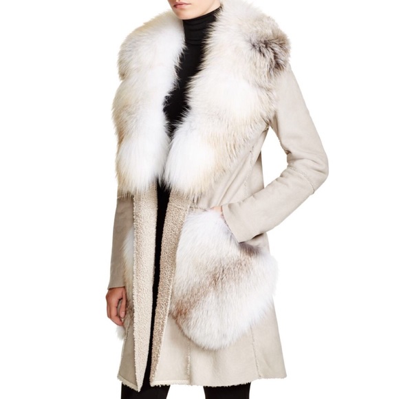 🆕Dennis Basso for Maximilian Fox Shearling🐑coat - Picture 2 of 4